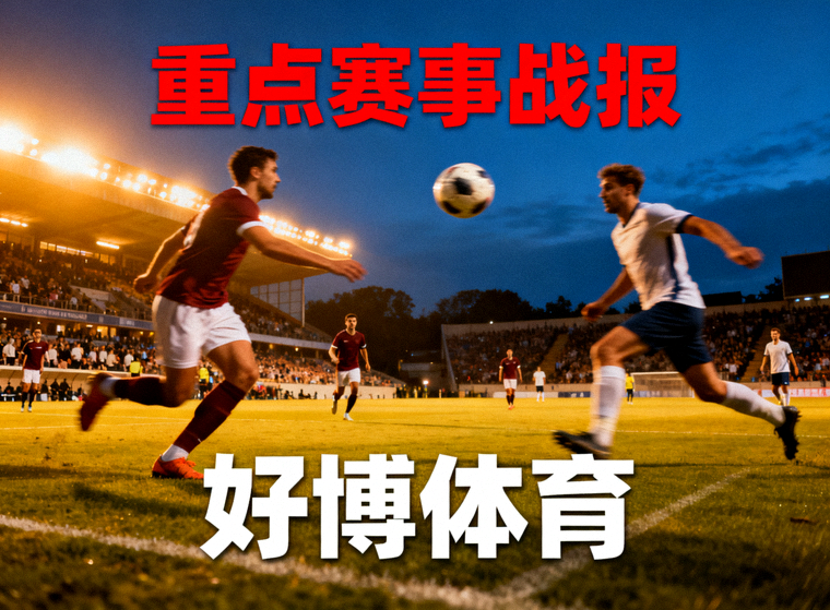 夜晚足球场灯光下的比赛场景，用于好博体育重点赛事战报配图